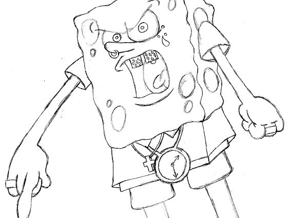 563x425 Ghetto Spongebob Coloring Pages Ghetto Spongebob Drawing