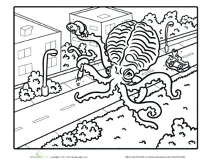 440x330 Squid Coloring Pages Giant Squid Coloring Pages Giant Squid