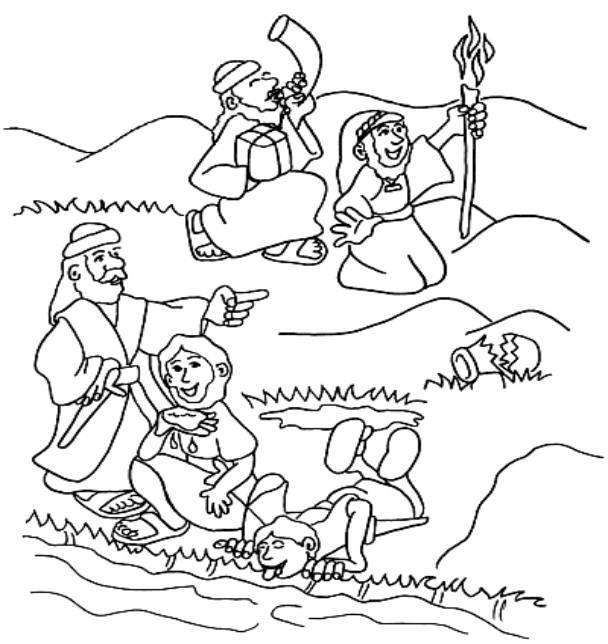 Gideon Coloring Page Judges Gideon For Kids 608x644 Gideon Coloring Page Judges Gideon For Kids