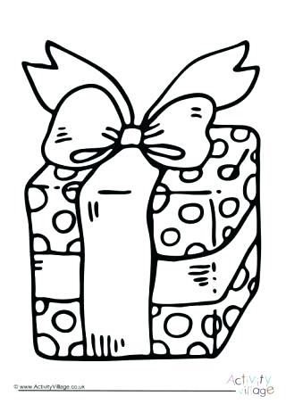 320x453 Christmas Gift Coloring Page Gift Coloring Page Black And White