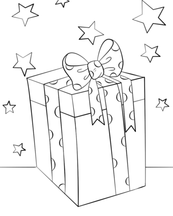 340x425 Gift Box Coloring Page Christmas Gift Box Coloring Page Free