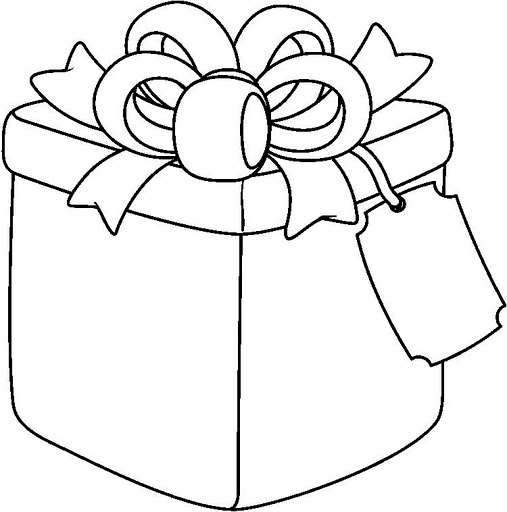 507x512 Gift Box Coloring Page