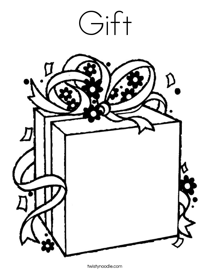 685x886 Gift Coloring Page
