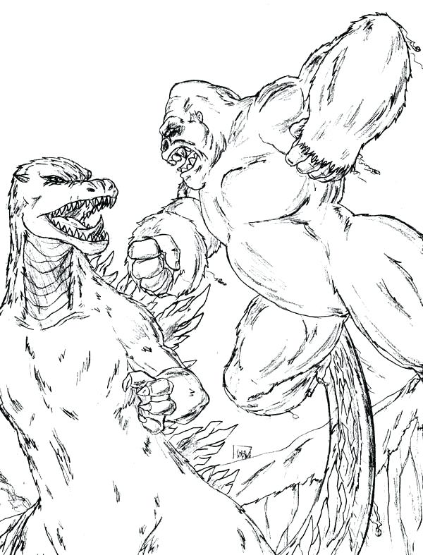 600x787 Godzilla Coloring Page