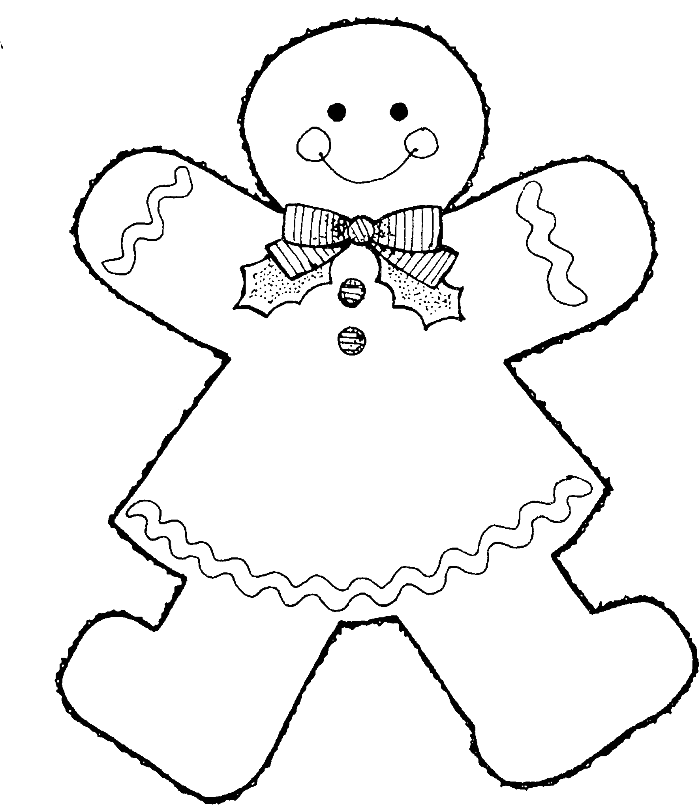 700x808 Style Gingerbread Boy Coloring Pages Natal