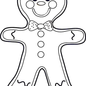 300x300 Free Coloring Pages Christmas Gingerbread Man Templates