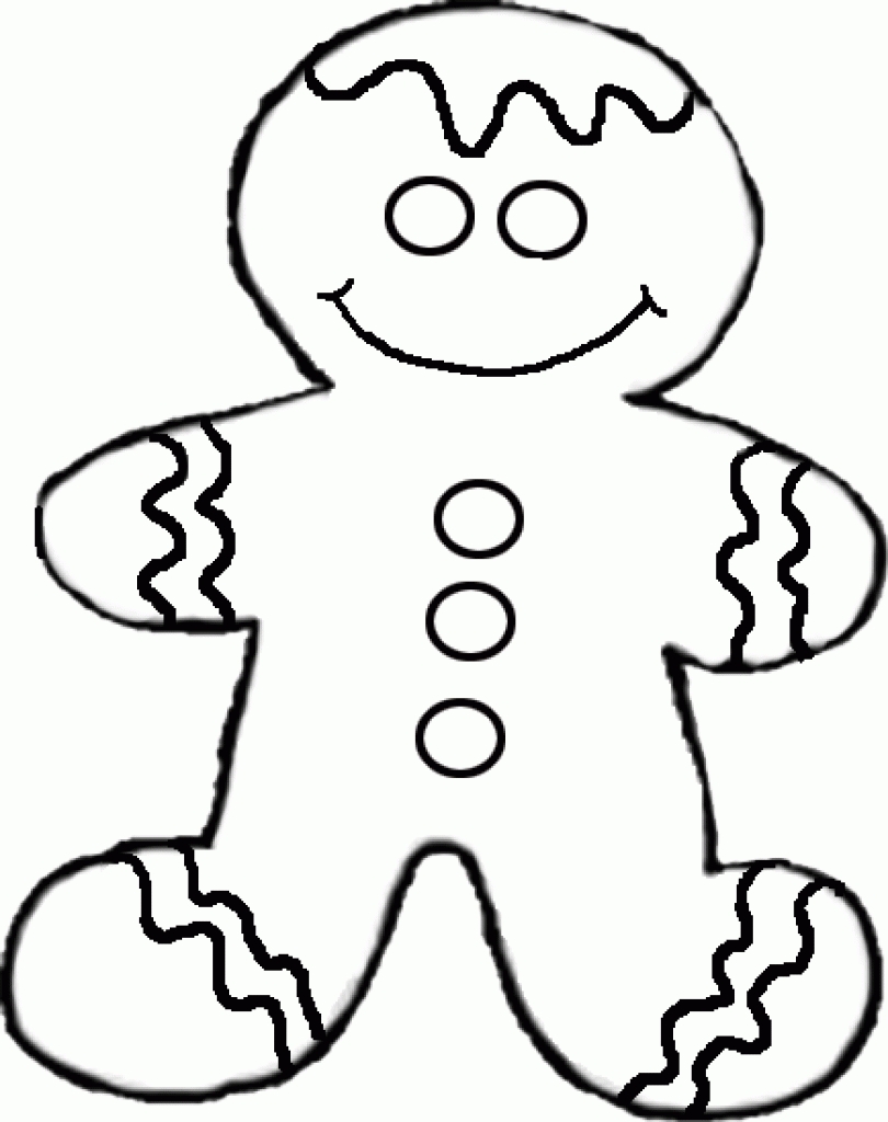 Gingerbread Man Coloring Page 810x1024 Gingerbread Man Coloring Page