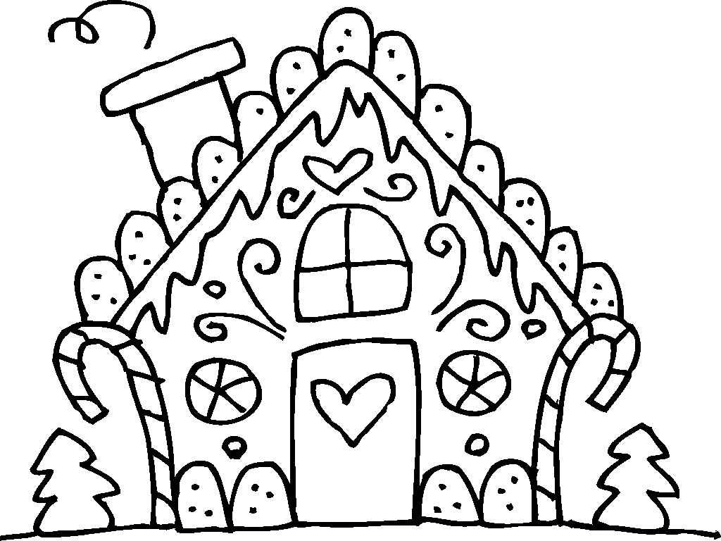 1024x768 House Of Gingerbread Man Coloring Pages