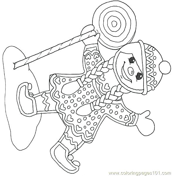 586x600 Mural Gingerbread Girl With Lollipop Reverse Coloring Page Free