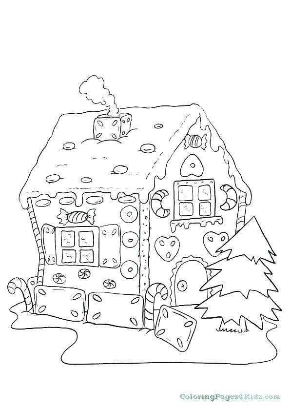 595x842 Gingerbread House Coloring Page Image Of Gingerbread House
