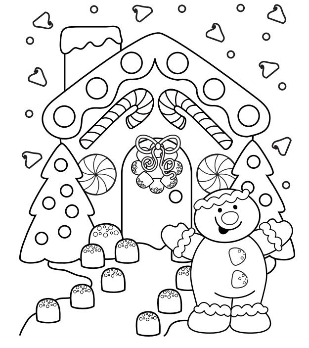 Gingerbread House Christmas Coloring - Gingerbread House Christmas Coloring Pages 13