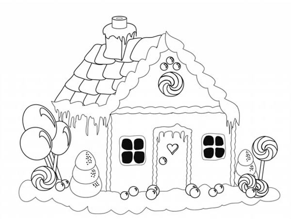 600x451 Gingerbread House Christmas Coloring Page For Kids Gingerbread