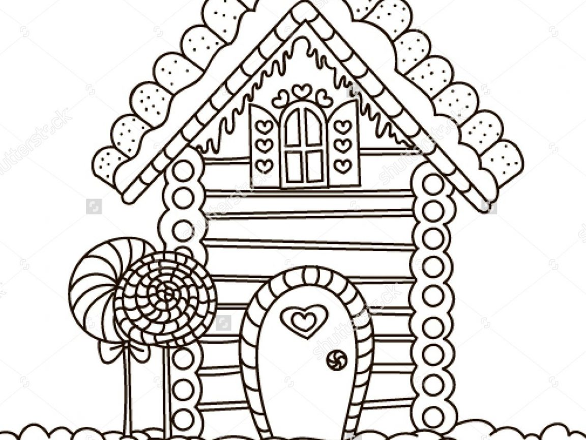 1152x864 Gingerbread House Coloring Page Stock Vector Malyaka Pages