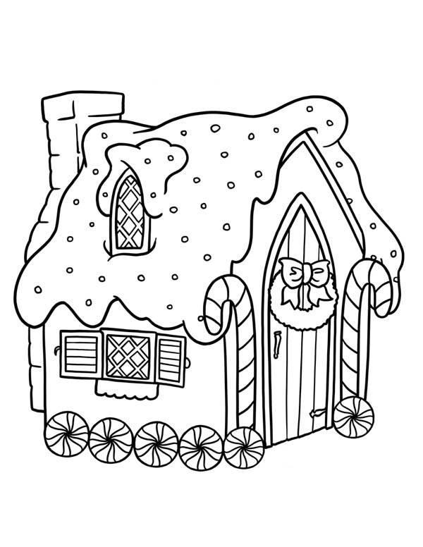 600x776 Gingerbread House With Wheel Coloring Page