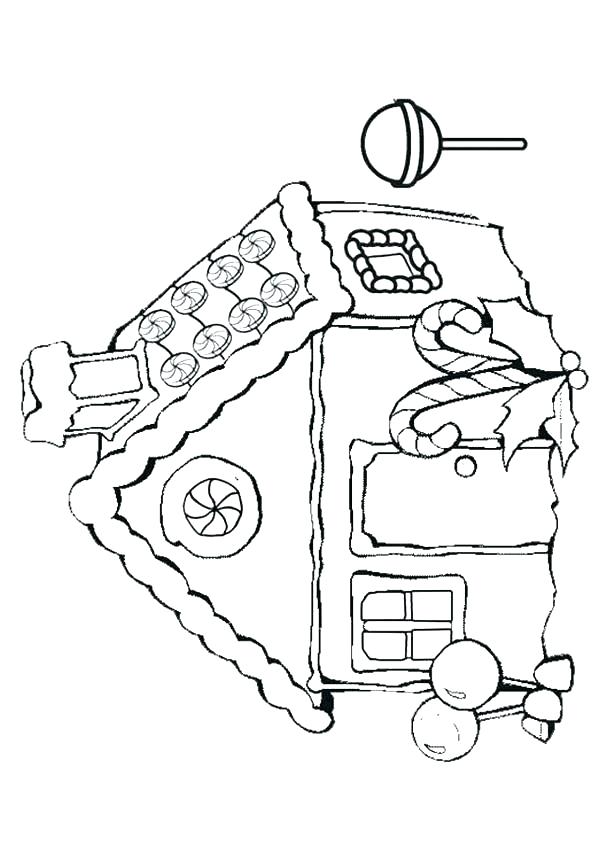 600x850 Gingerbread House Color Page Gingerbread House Coloring Page