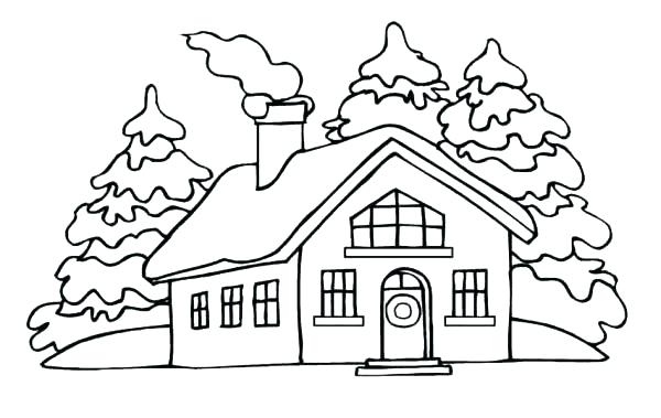 600x379 Simple House Coloring Pages Best Of Page Free Printable For Kids