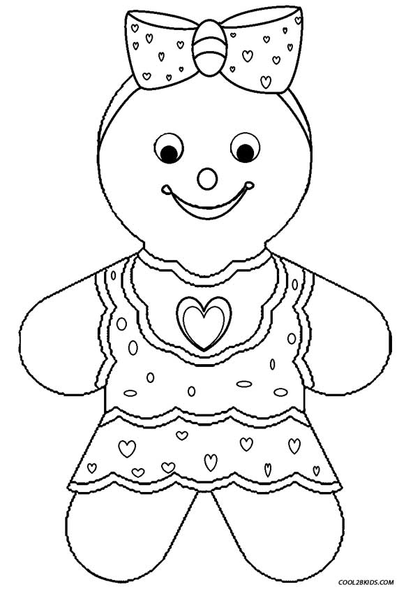582x850 Gingerbread Coloring Pages