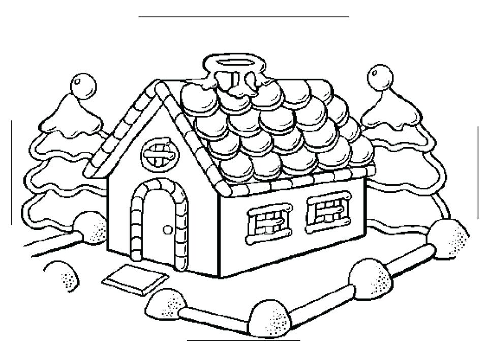 960x680 Gingerbread House Coloring Pages Gingerbread House Coloring Page