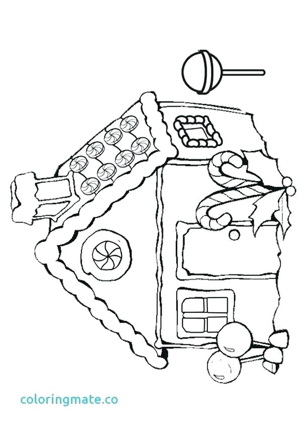 600x850 House Coloring Pages Printable Easy Gingerbread House Coloring