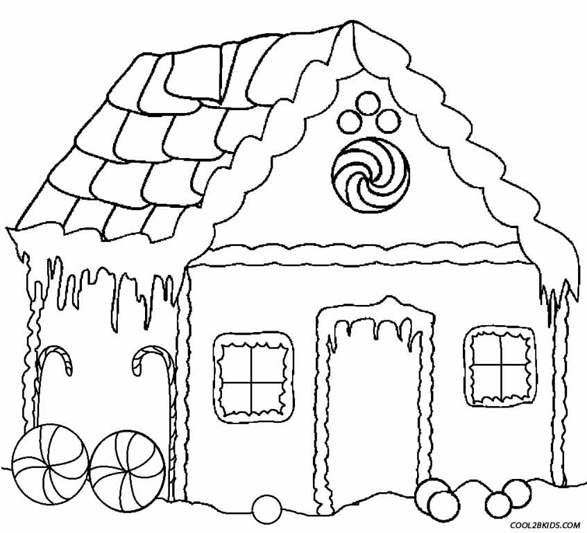 846x769 Printable Gingerbread House Coloring Pages For Kids Cool2bkids