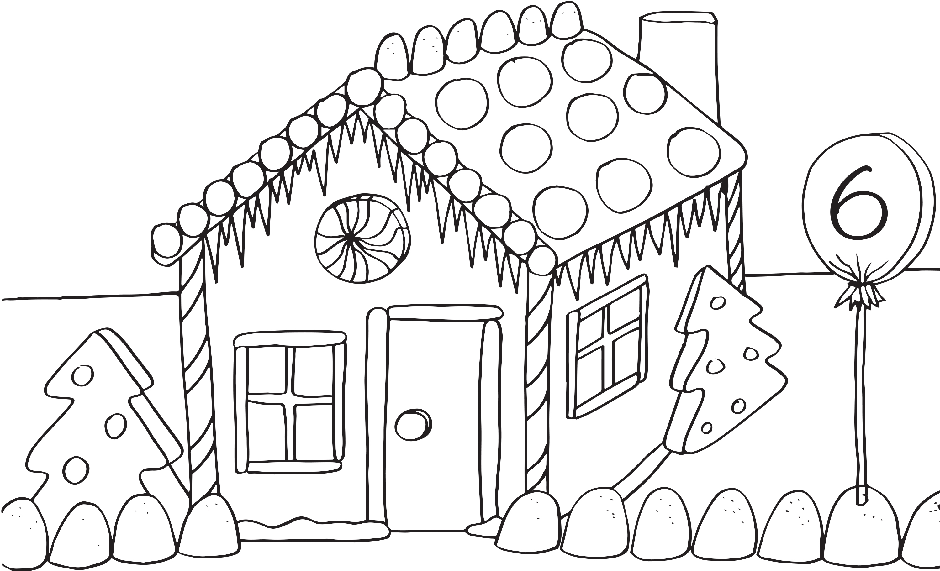 2998x1822 House Coloring Pages To Download And Print For Free Gingerbread