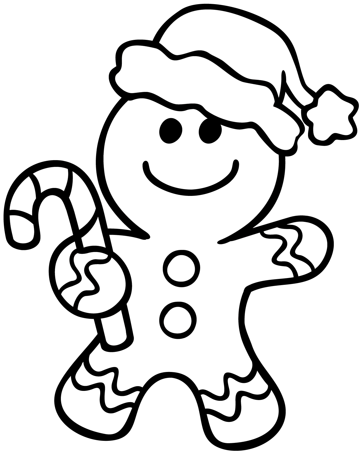 1228x1540 Gingerbread Man Coloring Page