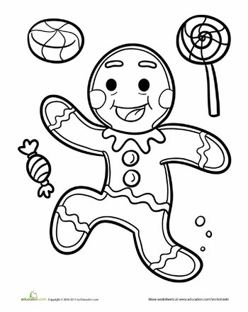 Gingerbread Man House Coloring Pages