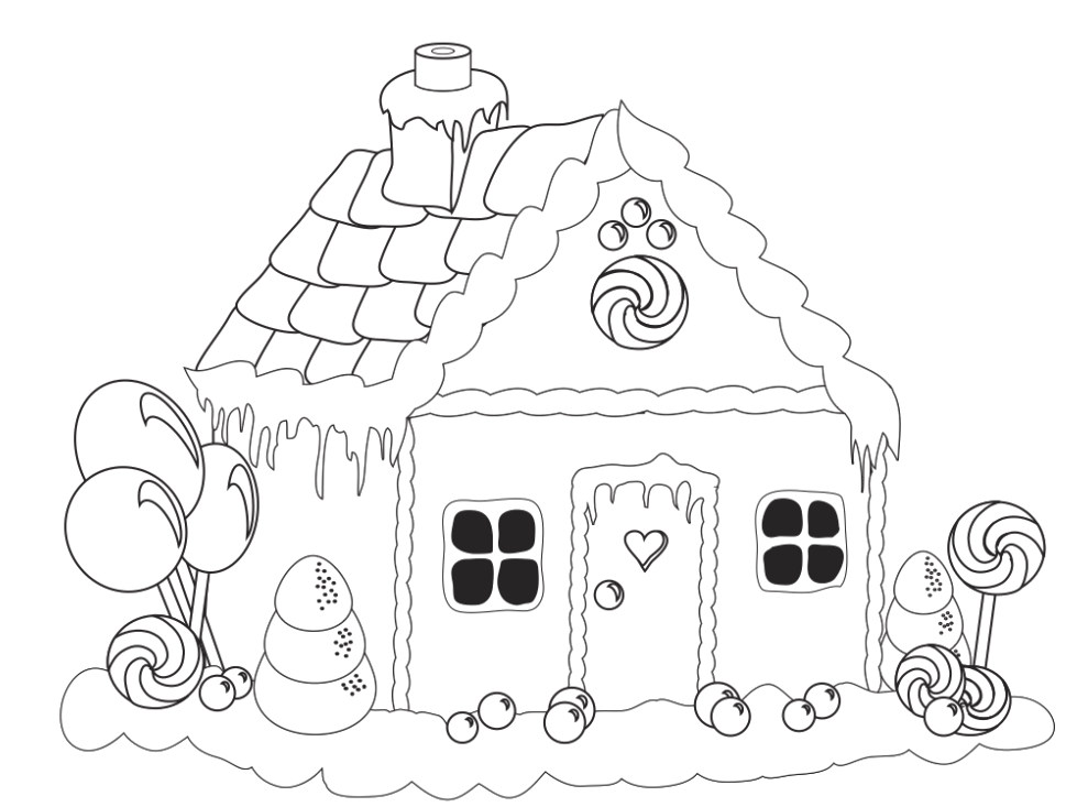 Gingerbread House Coloring Pages 989x733 Gingerbread House Coloring Pages