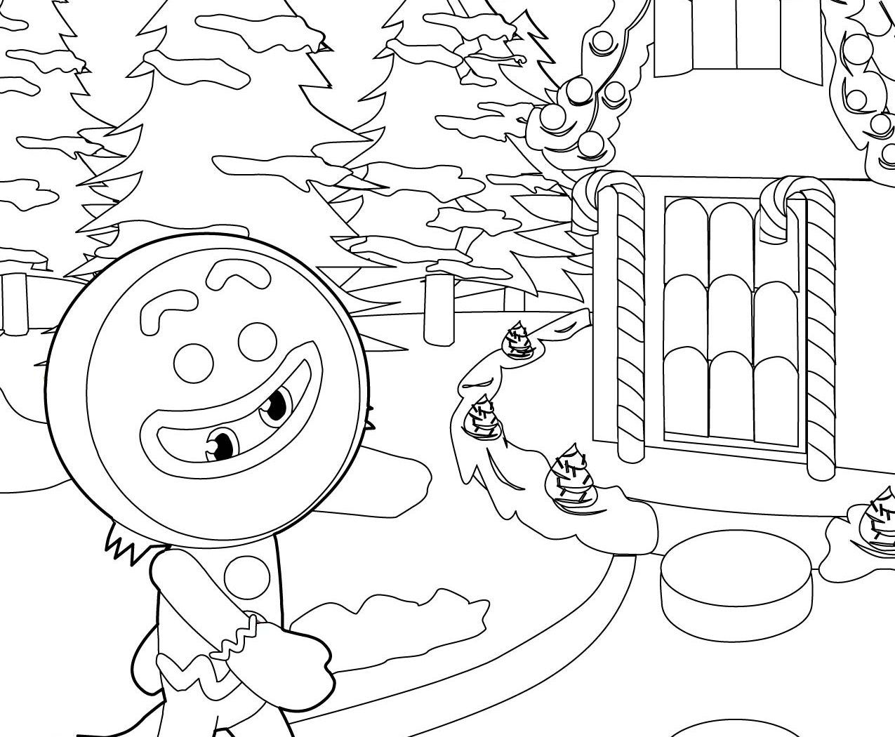 Gingerbread Man House Coloring Pages at GetColorings.com | Free