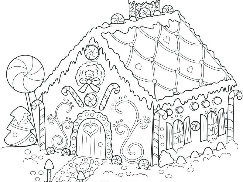House Pictures To Color Gingerbread House To Color Detail 800x600 House Pictures To Color Gingerbread House To Color Detail