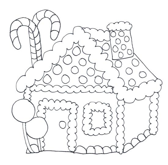 Gingerbread House Coloring 550x539 Gingerbread House Coloring