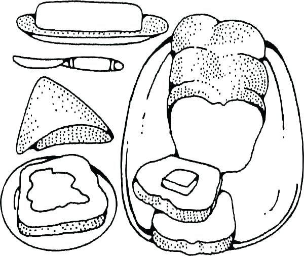 600x507 Bread Coloring Page Bread Coloring Pages Bread How To Draw Bread