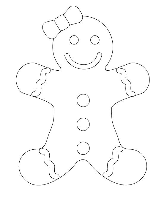562x738 Smile Gingerbread Girl Coloring Pages Party