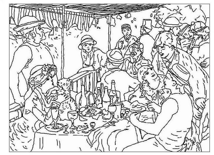 Renoir Famous Paintings Coloring Pages 728x528 Renoir Famous Paintings Coloring Pages