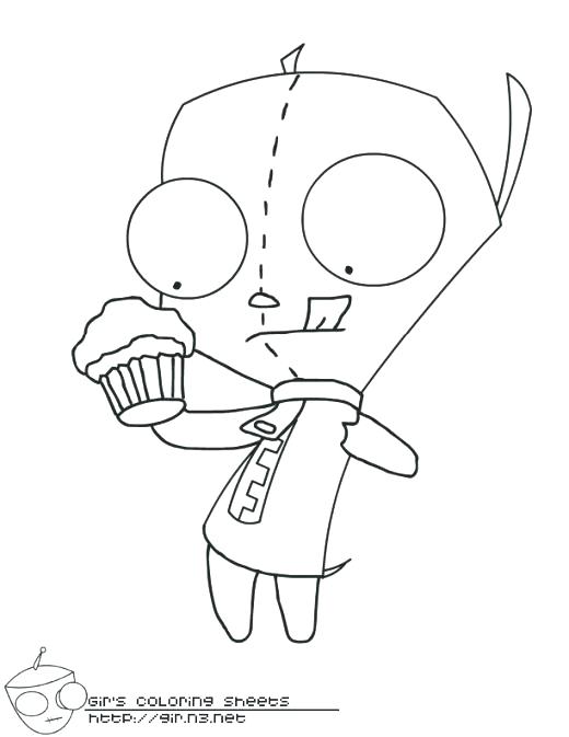 520x673 Invader Zim Coloring Pages Invader Coloring Pages Invader Zim Gir