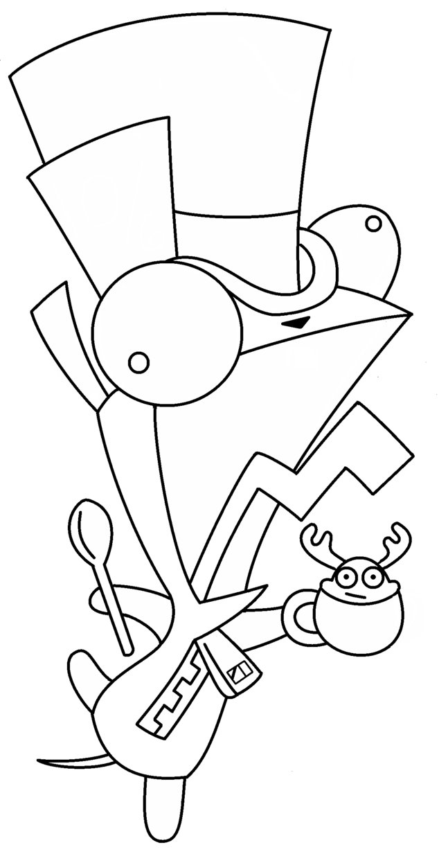 647x1233 Mad Hatter Coloring Pages Party Ripping