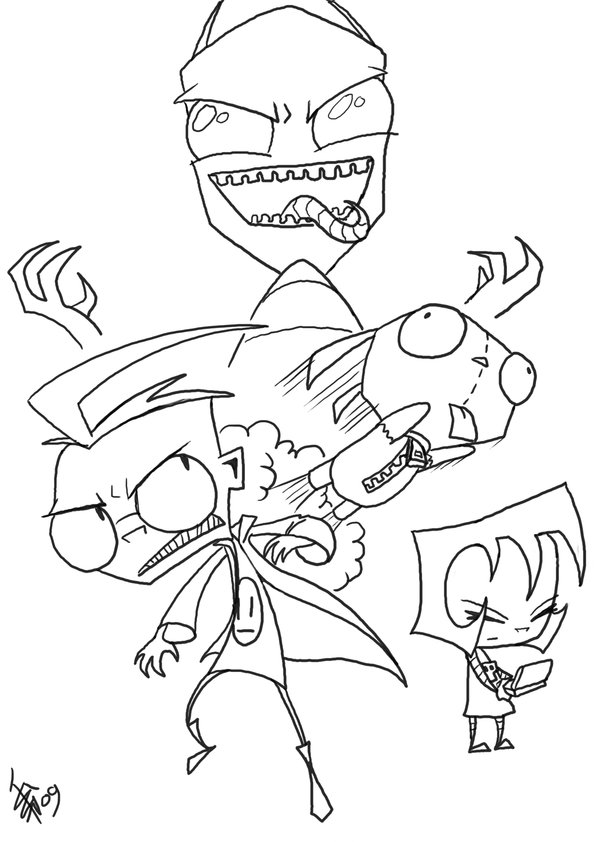 600x842 Gir Coloring Pages From Invader Zim Invader Zim Poster