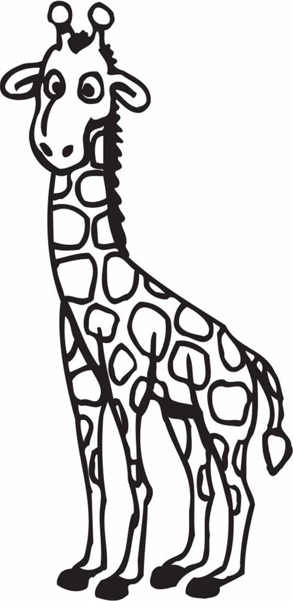 600x1231 Cartoon Giraffe Coloring Page