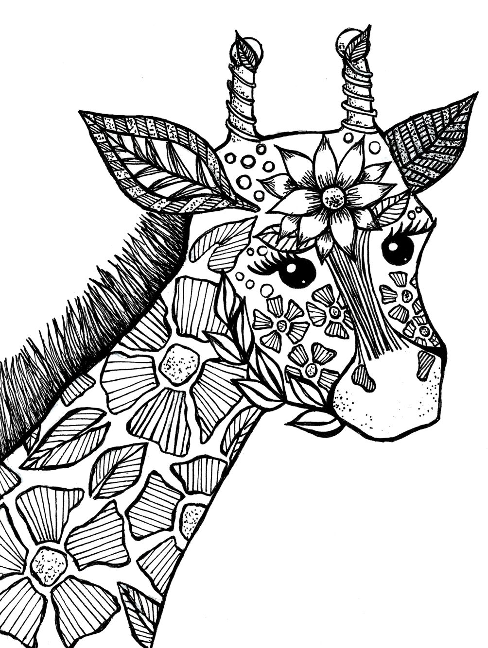 Giraffe Adult Coloring Book Page Drawings I'Ve Made 1004x1334 Giraffe Adult Coloring Book Page Drawings I'Ve Made