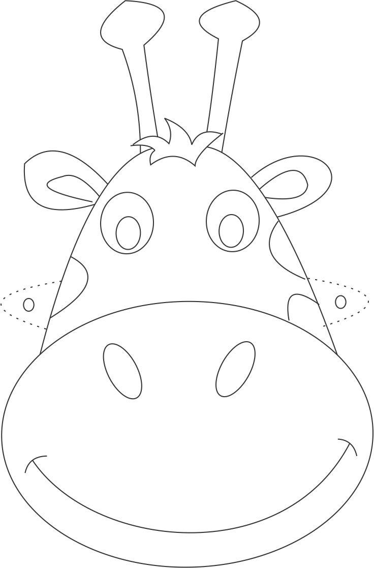 Giraffe Mask Printable Coloring Page For Kids 736x1117 Giraffe Mask Printable Coloring Page For Kids