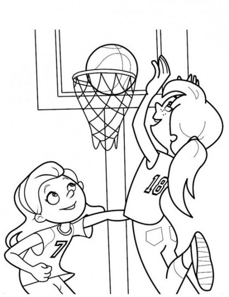 Girls Playing Basketball Coloring Page Sports Coloring Pages 790x1024 Girls Playing Basketball Coloring Page Sports Coloring Pages