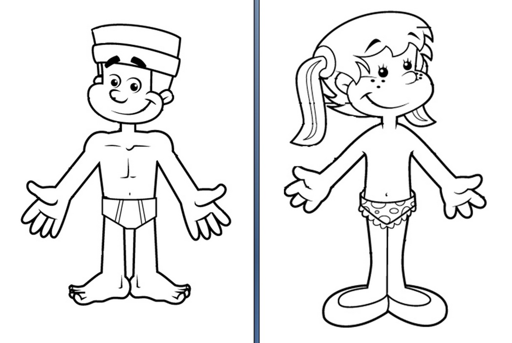 1048x703 Body Coloring Page Body Parts Boy Girl 434511 Coloring Pages
