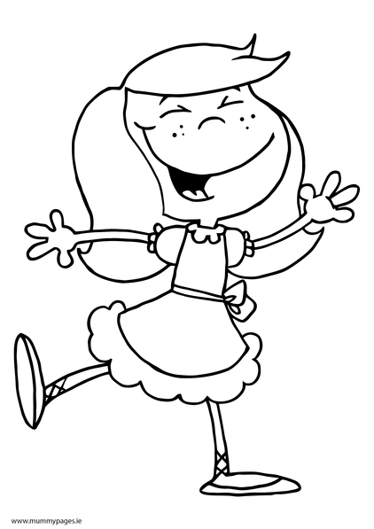 422x597 Dancing Girl Colouring Page Mummypages.mummypages.ie