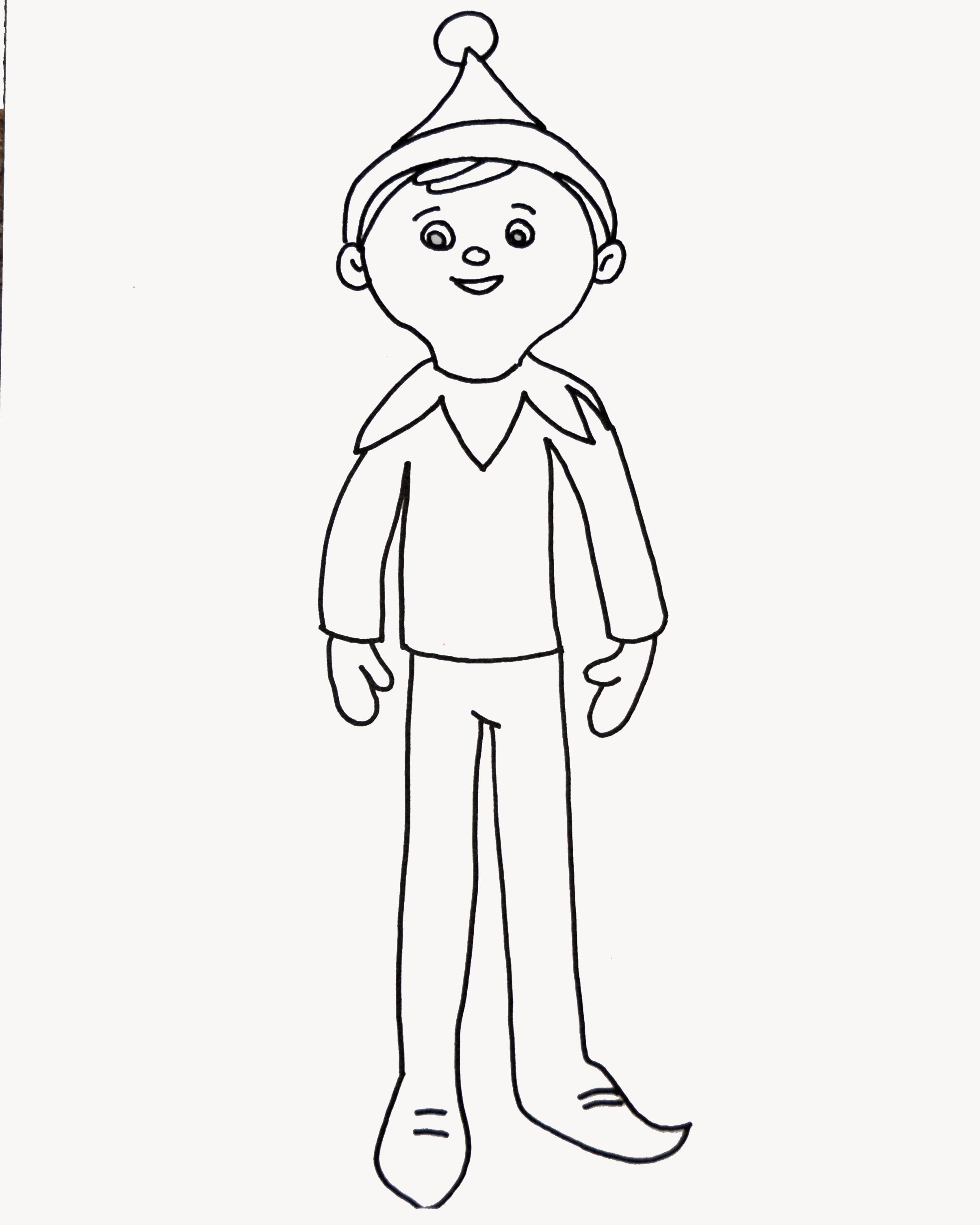 Elf On The Shelf Coloring Page For Elfie And The Kids To Colour 2412x3015 Elf On The Shelf Coloring Page For Elfie And The Kids To Colour