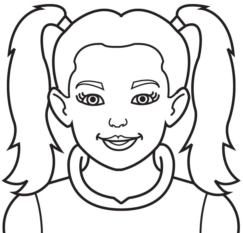 Girl Face Coloring Pages