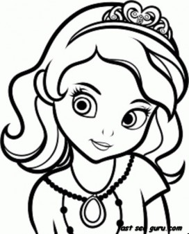 272x338 Printable Disney Princesses Sofia Face Coloring Pages