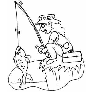 300x300 Fishing On Cliff Coloring Sheet
