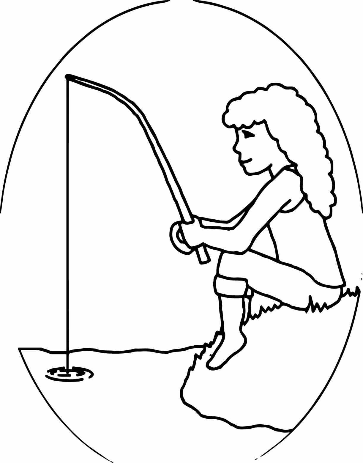 1222x1558 Girl Fishing Coloring Pages Web Coloring Pages