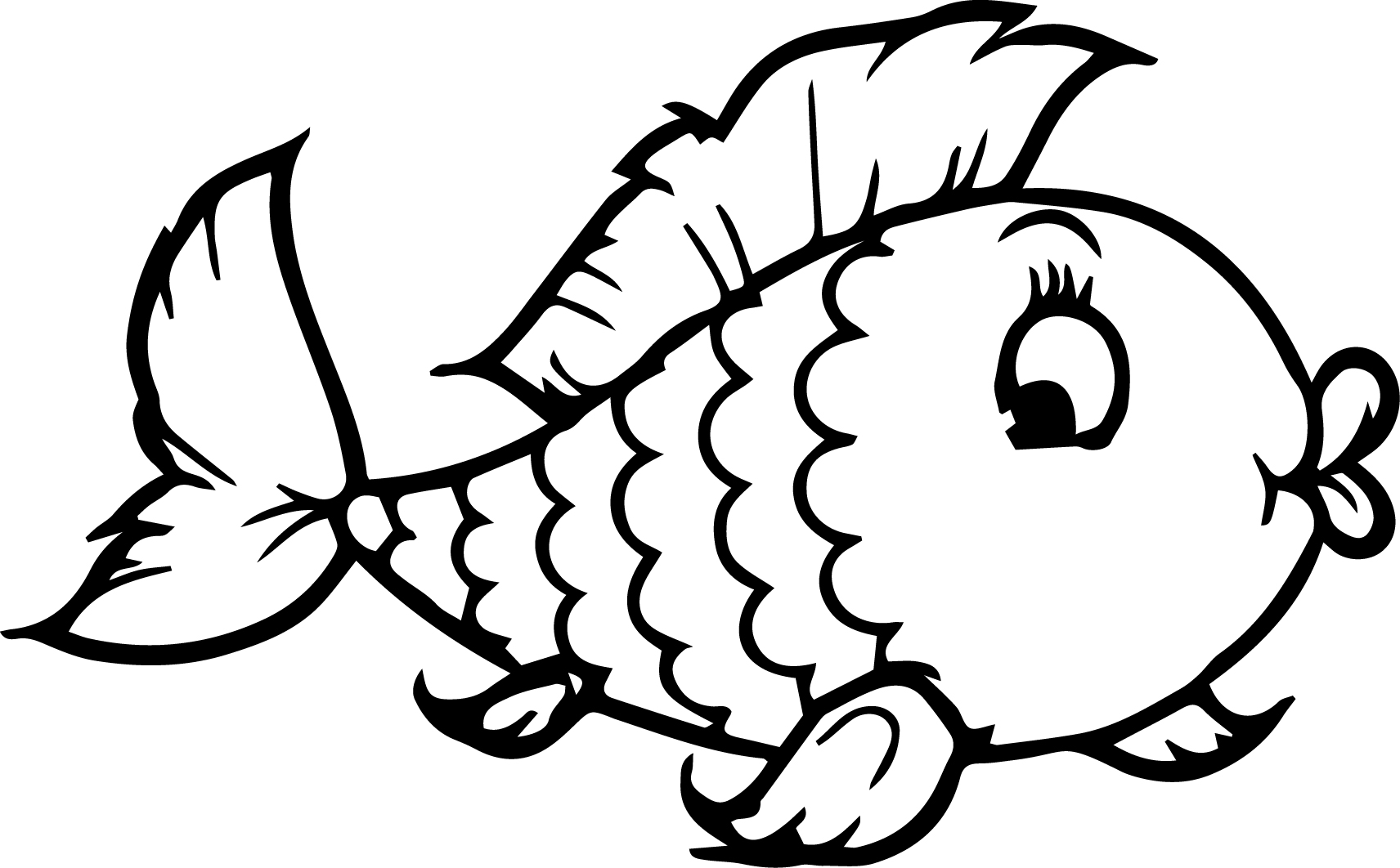 1712x1062 Cartoon Fish Girl Coloring Page Sheet Pages