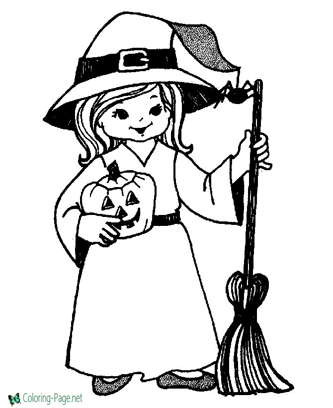 Girl Witch Halloween Coloring Pages 670x820 Girl Witch Halloween Coloring Pages